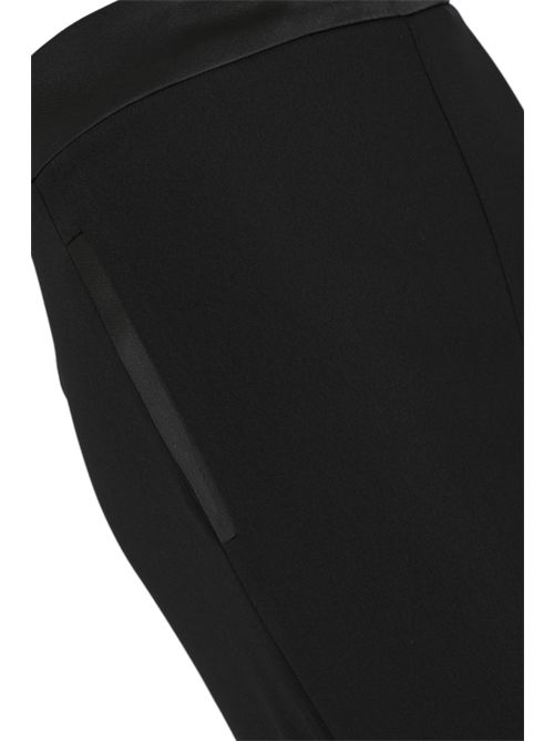 Pantalone in crepe con dettagli in raso Nero D. Exterior | 629052NERO